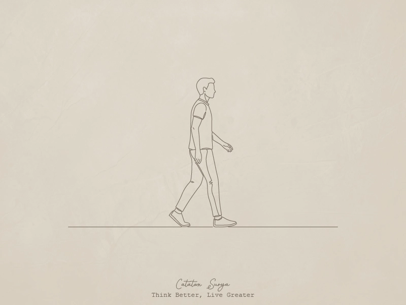 Ilustrasi konsistensi dan langkah kecil yang berlanjut